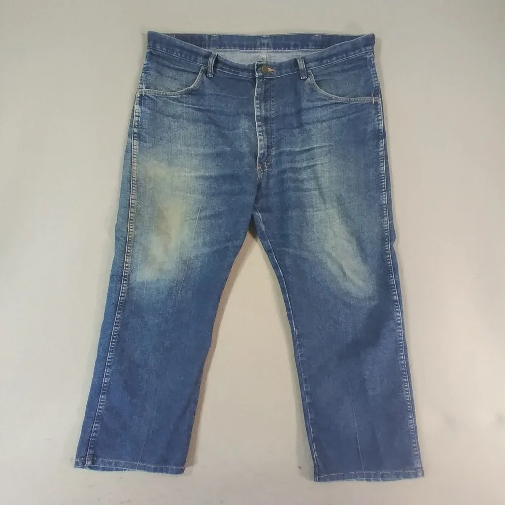 Wrangler jeans men's 38 x 27 regular fit straight blue denim pants